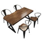 Mesa de comedor rectangular con escritorio de cocina industrial de madera maciza con pedestal doble
