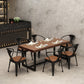Solid Wood Fixed Dining Table Industrial Kitchen Table with Trestle Base 78.7"L x 31.5"W x 29.5"H Without Chairs Clearhalo 'Dining Tables & Seating' 'Dining Tables' 'dining_table' 'furn' 'furn_dining_table' 'Furniture' 'Kitchen & Dining Furniture' 6218782