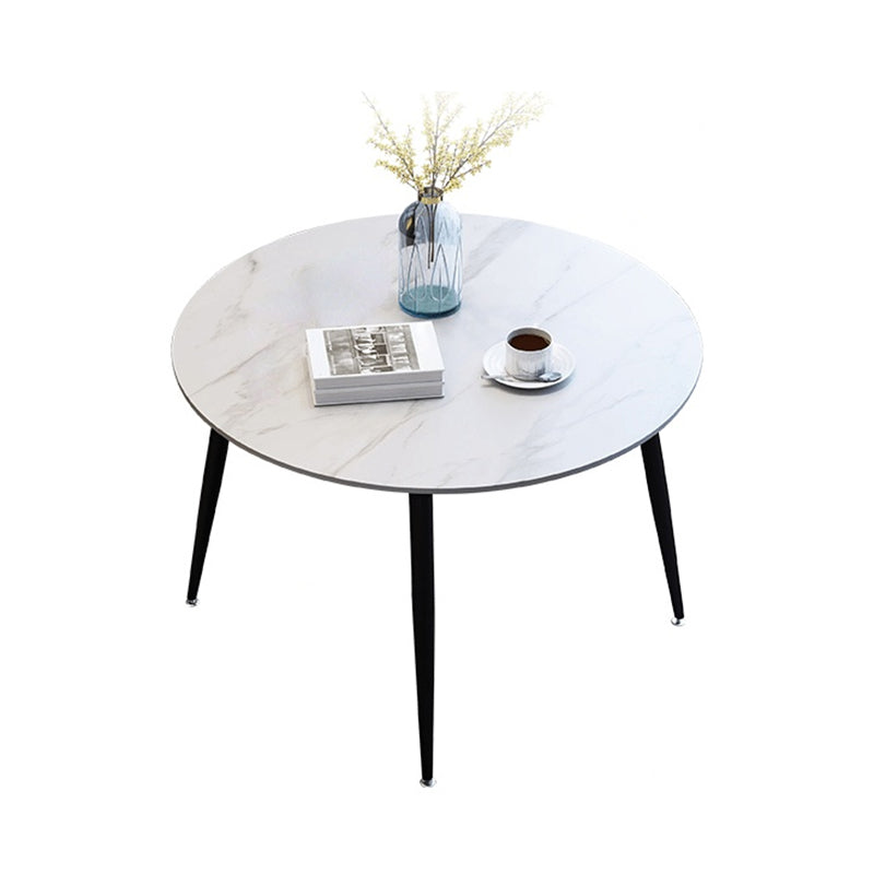 Metal and Stone Table Glam Style Minimalist Family Round Dining Table