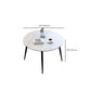 Metal and Stone Table Glam Style Minimalist Family Round Dining Table