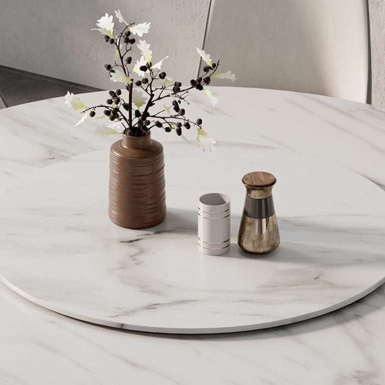 Metal and Stone Table Glam Style Minimalist Family Round Dining Table for Home