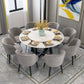 Metal and Stone Table Glam Style Minimalist Family Round Dining Table for Home