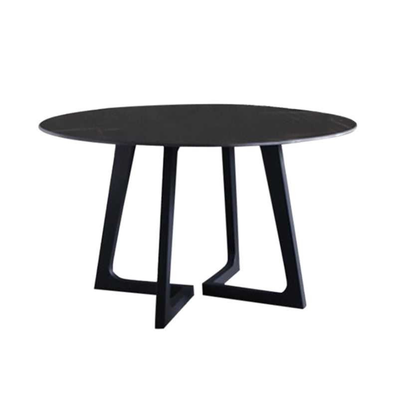 Metal and Stone Table Glam Style Simple Home Black Round Dining Table Without Chairs Clearhalo 'Dining Tables & Seating' 'Dining Tables' 'dining_table' 'furn' 'furn_dining_table' 'Furniture' 'Kitchen & Dining Furniture' 6218830