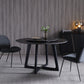 Metal and Stone Table Glam Style Simple Home Black Round Dining Table 53.1"L x 53.1"W x 29.5"H Without Chairs Clearhalo 'Dining Tables & Seating' 'Dining Tables' 'dining_table' 'furn' 'furn_dining_table' 'Furniture' 'Kitchen & Dining Furniture' 6218831