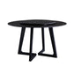 Metal and Stone Table Glam Style Simple Home Black Round Dining Table Clearhalo 'Dining Tables & Seating' 'Dining Tables' 'dining_table' 'furn' 'furn_dining_table' 'Furniture' 'Kitchen & Dining Furniture' 6218834