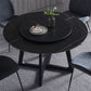 Metal and Stone Table Glam Style Simple Home Black Round Dining Table Clearhalo 'Dining Tables & Seating' 'Dining Tables' 'dining_table' 'furn' 'furn_dining_table' 'Furniture' 'Kitchen & Dining Furniture' 6218839