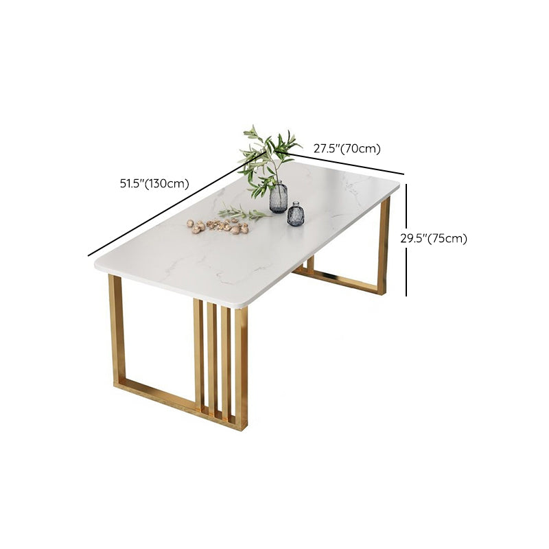 Metal and Slate Table Industrial Style Minimalist Home Rectangular Dining Table Clearhalo 'Dining Tables & Seating' 'Dining Tables' 'dining_table' 'furn' 'furn_dining_table' 'Furniture' 'Kitchen & Dining Furniture' 6218858