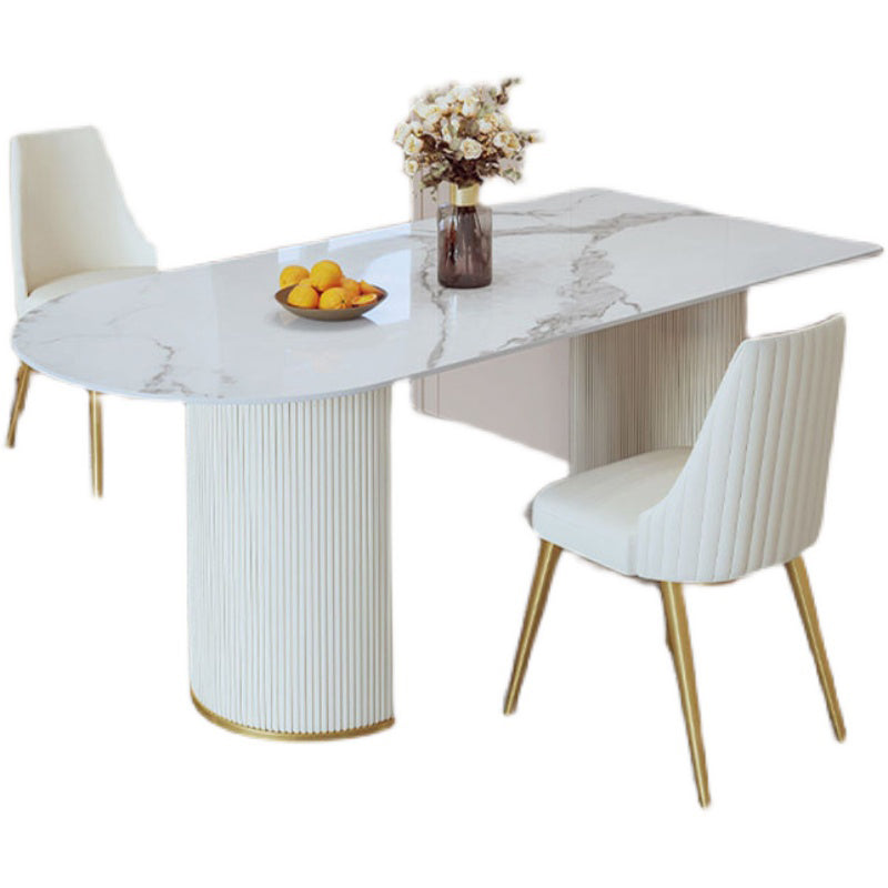 Sintered Stone Fixed Dining Table Luxury Free Form Kitchen Room Clearhalo 'Dining Tables & Seating' 'Dining Tables' 'dining_table' 'furn' 'furn_dining_table' 'Furniture' 'Kitchen & Dining Furniture' 6218868