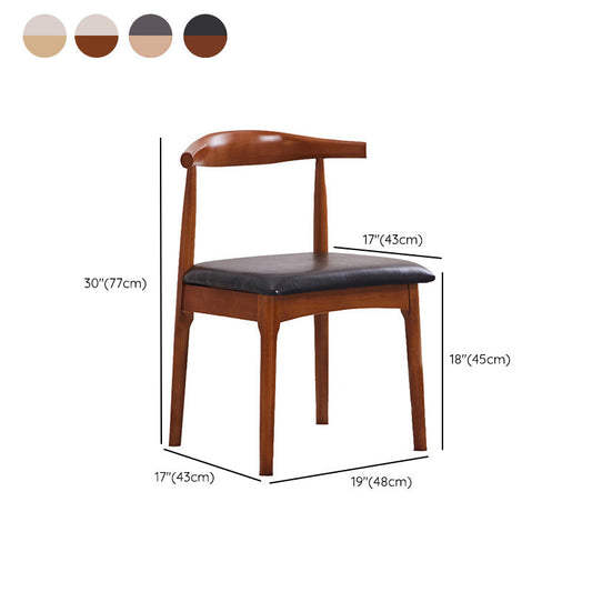 Contemporary Side Chair Wood Open Back Dining Room Chair for Home