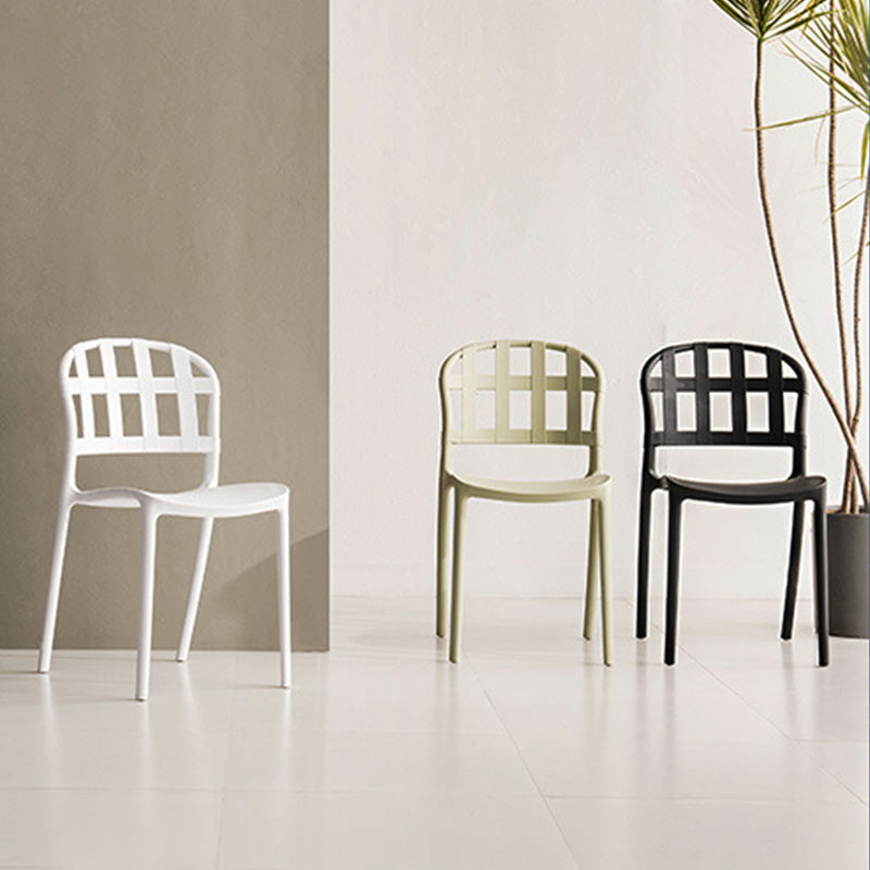 Silla lateral contemporánea silla de comedor de plástico de plástico para el hogar para el hogar
