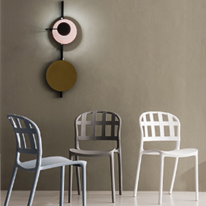 Silla lateral contemporánea silla de comedor de plástico de plástico para el hogar para el hogar