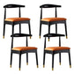 Open Back Side Chair Wood Industrial Dining Room Chair for Kitchen