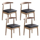 Open Back Side Chair Wood Industrial Dining Room Chair for Kitchen