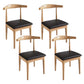Open Back Side Chair Wood Industrial Dining Room Chair for Kitchen