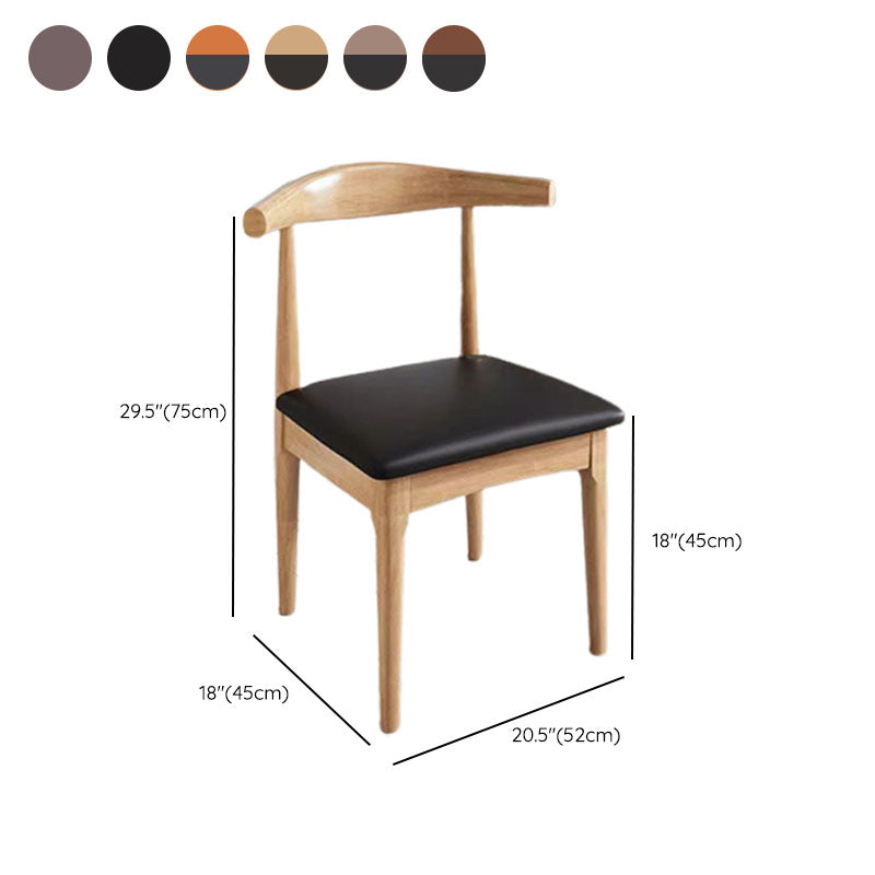 Open Back Side Chair Wood Industrial Dining Room Chair for Kitchen