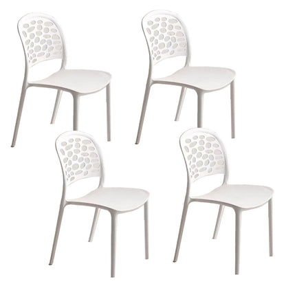 Moderne zijstoel open rug plastic eetkamerstoel voor eetkamer