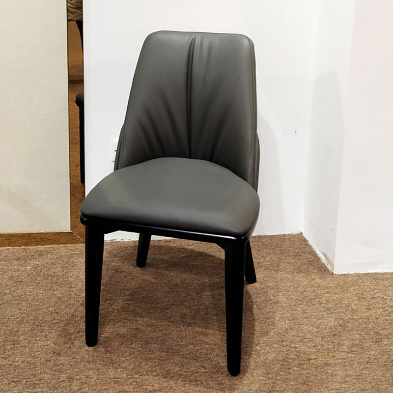 Contemporary Upholstered Dining Chairs Parsons Side Chair in Grey 1 Piece Clearhalo 'Dining Chairs' 'Dining Tables & Seating' 'dining_chair' 'furn' 'furn_dining_chair' 'Furniture' 'Kitchen & Dining Furniture' 6219136