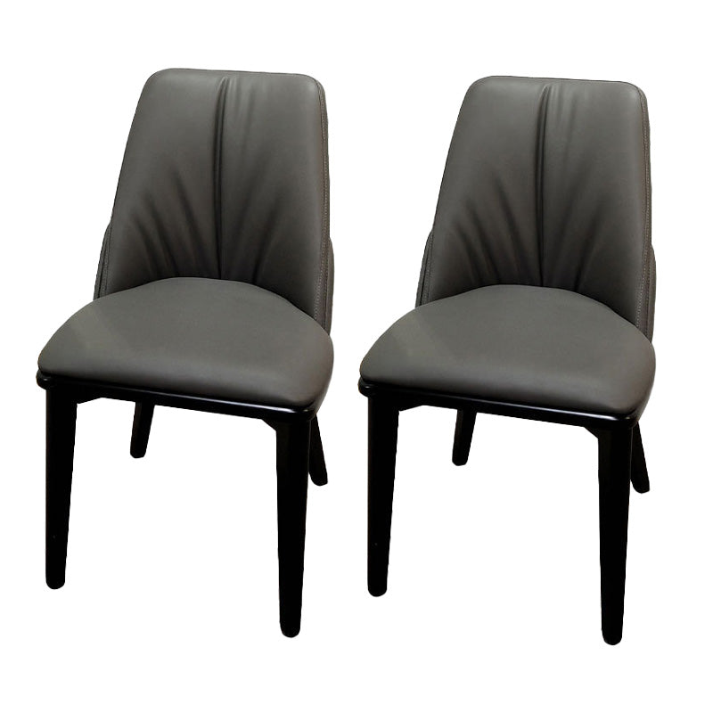Contemporary Upholstered Dining Chairs Parsons Side Chair in Grey 2 Piece Set Clearhalo 'Dining Chairs' 'Dining Tables & Seating' 'dining_chair' 'furn' 'furn_dining_chair' 'Furniture' 'Kitchen & Dining Furniture' 6219137