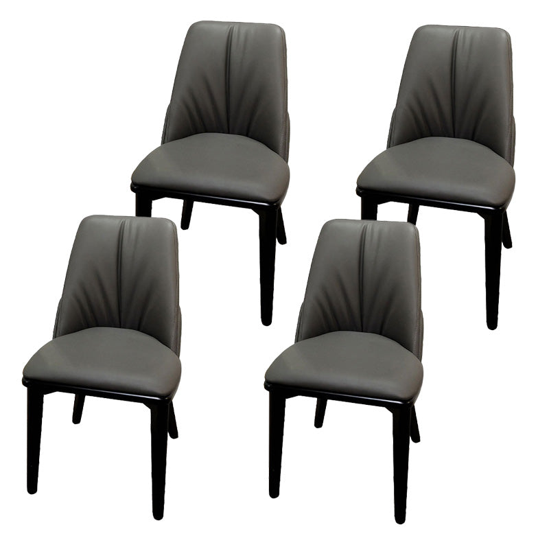 Contemporary Upholstered Dining Chairs Parsons Side Chair in Grey 4 Piece Set Clearhalo 'Dining Chairs' 'Dining Tables & Seating' 'dining_chair' 'furn' 'furn_dining_chair' 'Furniture' 'Kitchen & Dining Furniture' 6219139