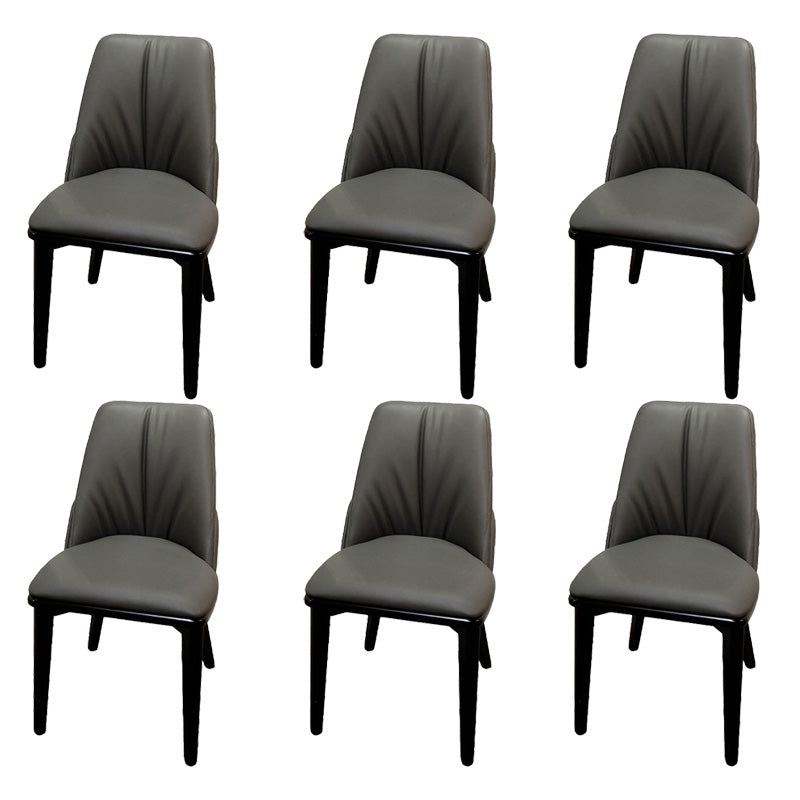 Contemporary Upholstered Dining Chairs Parsons Side Chair in Grey 6 Piece Set Clearhalo 'Dining Chairs' 'Dining Tables & Seating' 'dining_chair' 'furn' 'furn_dining_chair' 'Furniture' 'Kitchen & Dining Furniture' 6219141