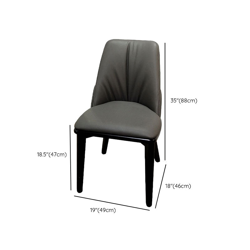 Contemporary Upholstered Dining Chairs Parsons Side Chair in Grey Clearhalo 'Dining Chairs' 'Dining Tables & Seating' 'dining_chair' 'furn' 'furn_dining_chair' 'Furniture' 'Kitchen & Dining Furniture' 6219148