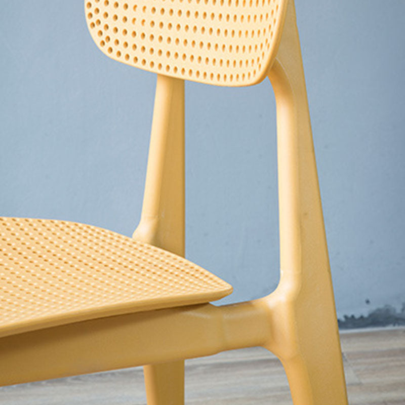 Silla lateral contemporánea silla de comedor de plástico de plástico para comedor