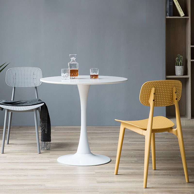 Silla lateral contemporánea silla de comedor de plástico de plástico para comedor