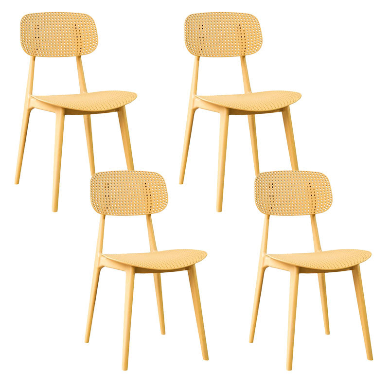 Silla lateral contemporánea silla de comedor de plástico de plástico para comedor