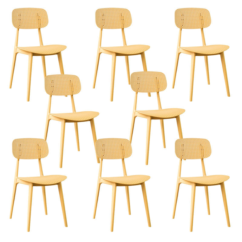 Silla lateral contemporánea silla de comedor de plástico de plástico para comedor