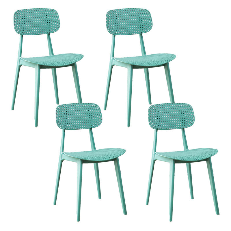 Silla lateral contemporánea silla de comedor de plástico de plástico para comedor