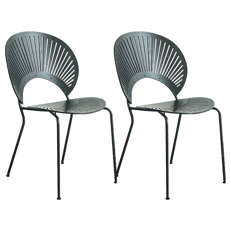 Industrial Metal Dining Room Chair Open Back Dining Chair for Restaurant Use Black 2 Piece Set Black Clearhalo 'Dining Chairs' 'Dining Tables & Seating' 'dining_chair' 'furn' 'furn_dining_chair' 'Furniture' 'Kitchen & Dining Furniture' 6219186