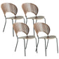 Industrial Metal Dining Room Chair Open Back Dining Chair for Restaurant Use Brown 4 Piece Set Black Clearhalo 'Dining Chairs' 'Dining Tables & Seating' 'dining_chair' 'furn' 'furn_dining_chair' 'Furniture' 'Kitchen & Dining Furniture' 6219196