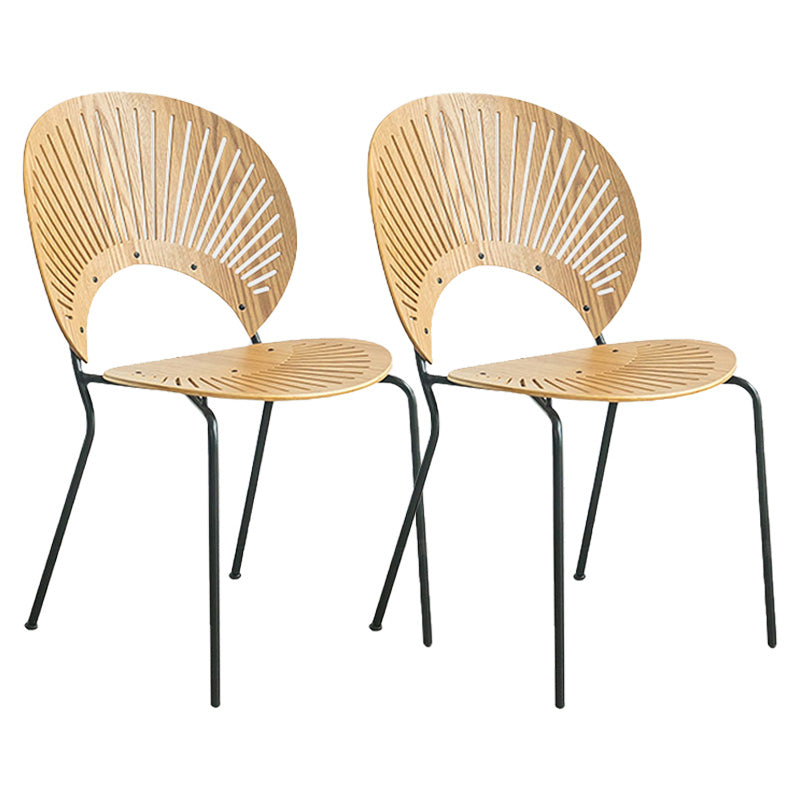 Industrial Metal Dining Room Chair Open Back Dining Chair for Restaurant Use Wood 2 Piece Set Black Clearhalo 'Dining Chairs' 'Dining Tables & Seating' 'dining_chair' 'furn' 'furn_dining_chair' 'Furniture' 'Kitchen & Dining Furniture' 6219202