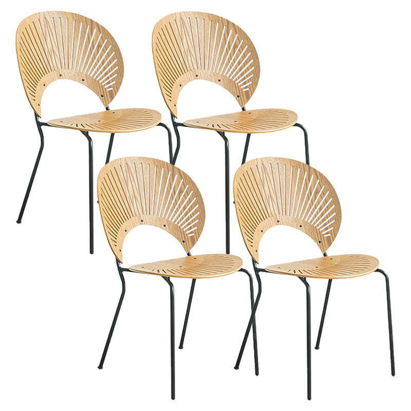 Industrial Metal Dining Room Chair Open Back Dining Chair for Restaurant Use Wood 4 Piece Set Black Clearhalo 'Dining Chairs' 'Dining Tables & Seating' 'dining_chair' 'furn' 'furn_dining_chair' 'Furniture' 'Kitchen & Dining Furniture' 6219203