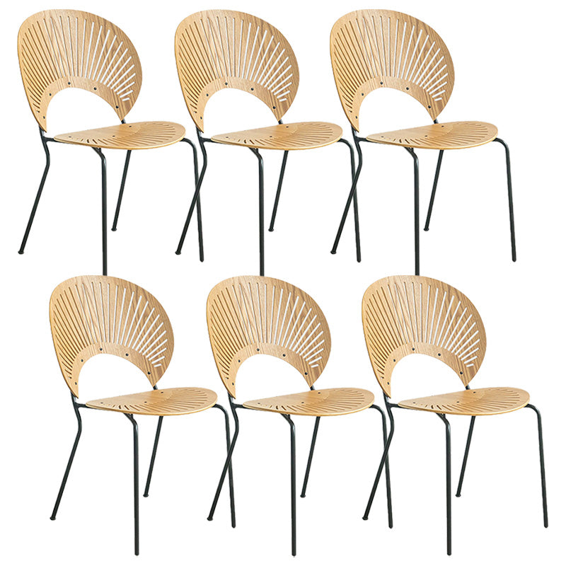 Industrial Metal Dining Room Chair Open Back Dining Chair for Restaurant Use Wood 6 Piece Set Black Clearhalo 'Dining Chairs' 'Dining Tables & Seating' 'dining_chair' 'furn' 'furn_dining_chair' 'Furniture' 'Kitchen & Dining Furniture' 6219205