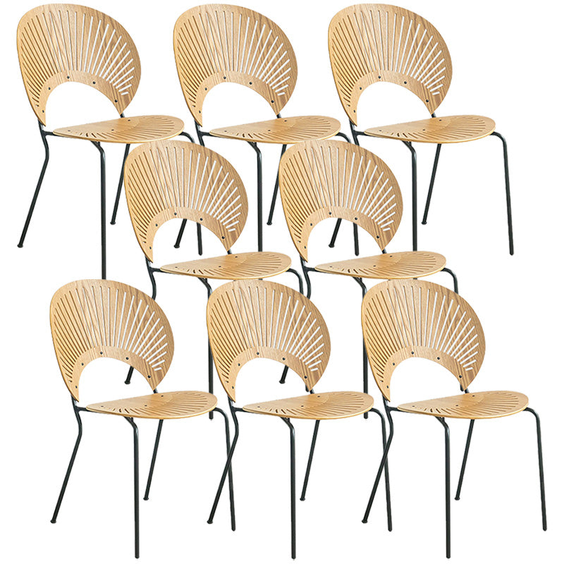 Industrial Metal Dining Room Chair Open Back Dining Chair for Restaurant Use Wood 8 Piece Set Black Clearhalo 'Dining Chairs' 'Dining Tables & Seating' 'dining_chair' 'furn' 'furn_dining_chair' 'Furniture' 'Kitchen & Dining Furniture' 6219207