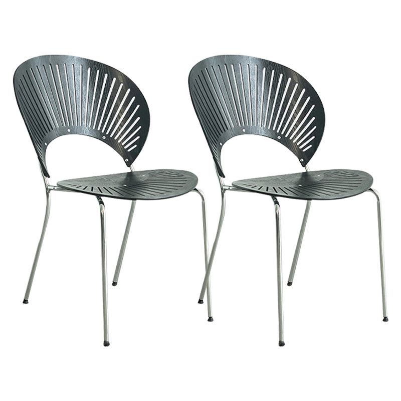 Industrial Metal Dining Room Chair Open Back Dining Chair for Restaurant Use Black 2 Piece Set Silver Clearhalo 'Dining Chairs' 'Dining Tables & Seating' 'dining_chair' 'furn' 'furn_dining_chair' 'Furniture' 'Kitchen & Dining Furniture' 6219210