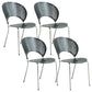 Industrial Metal Dining Room Chair Open Back Dining Chair for Restaurant Use Black 4 Piece Set Silver Clearhalo 'Dining Chairs' 'Dining Tables & Seating' 'dining_chair' 'furn' 'furn_dining_chair' 'Furniture' 'Kitchen & Dining Furniture' 6219211