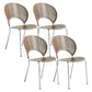 Industrial Metal Dining Room Chair Open Back Dining Chair for Restaurant Use Brown 4 Piece Set Silver Clearhalo 'Dining Chairs' 'Dining Tables & Seating' 'dining_chair' 'furn' 'furn_dining_chair' 'Furniture' 'Kitchen & Dining Furniture' 6219216