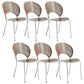 Industrial Metal Dining Room Chair Open Back Dining Chair for Restaurant Use Brown 6 Piece Set Silver Clearhalo 'Dining Chairs' 'Dining Tables & Seating' 'dining_chair' 'furn' 'furn_dining_chair' 'Furniture' 'Kitchen & Dining Furniture' 6219217