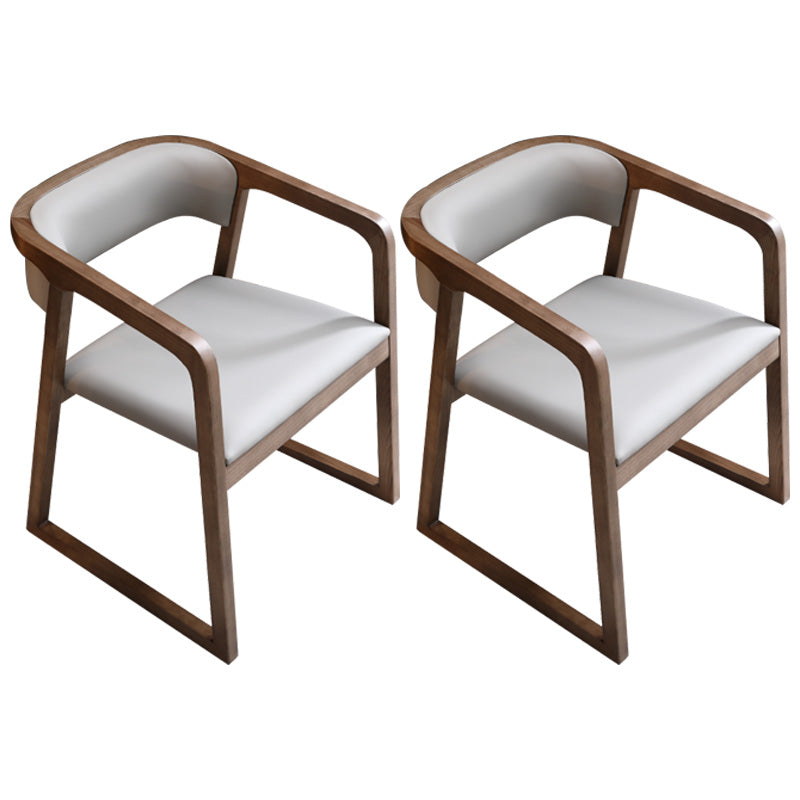 Contemporary Wood Dining Arm Chairs Open Back Dining Side Chair for Restaurant Use