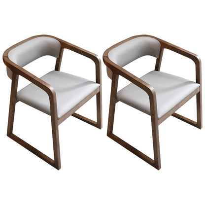 Contemporary Wood Dining Arm Chairs Open Back Dining Side Chair for Restaurant Use