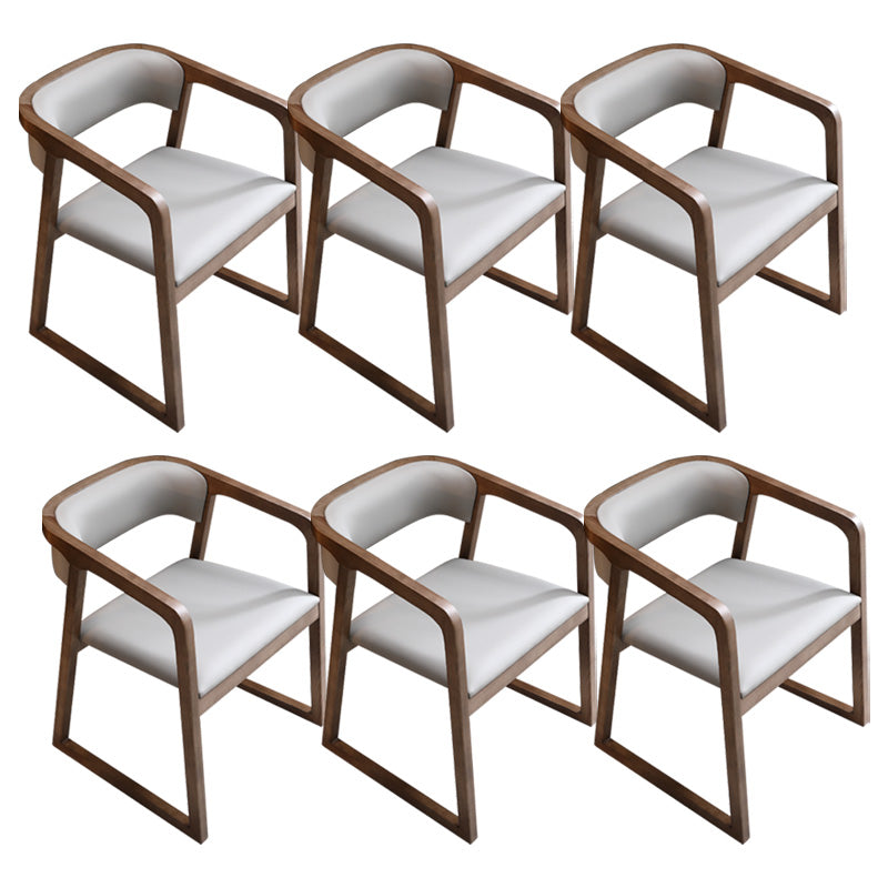 Contemporary Wood Dining Arm Chairs Open Back Dining Side Chair for Restaurant Use