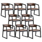 Contemporary Wood Dining Arm Chairs Open Back Dining Side Chair for Restaurant Use