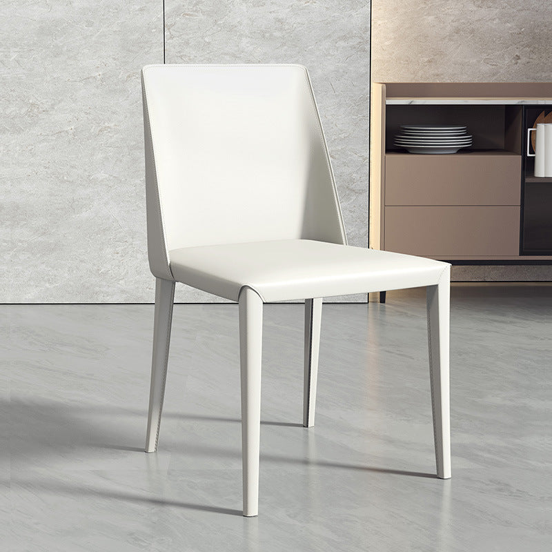 Modern Style Leather Side Chair Armless Metal Side Chair for Home Use