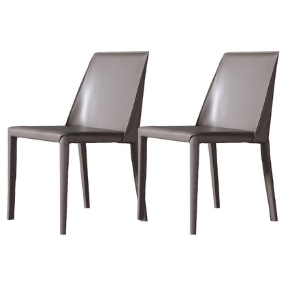 Modern Style Leather Side Chair Armless Metal Side Chair for Home Use