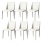 Modern Style Leather Side Chair Armless Metal Side Chair for Home Use