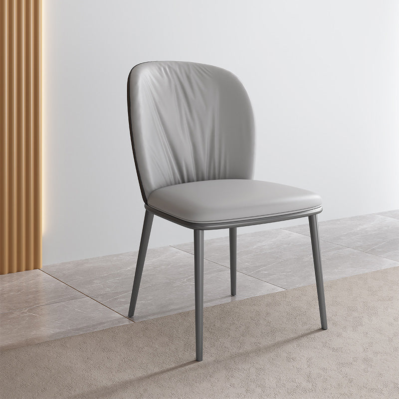Moderne stijl faux lederen stoelarmloze metalen zijstoel voor thuisgebruik