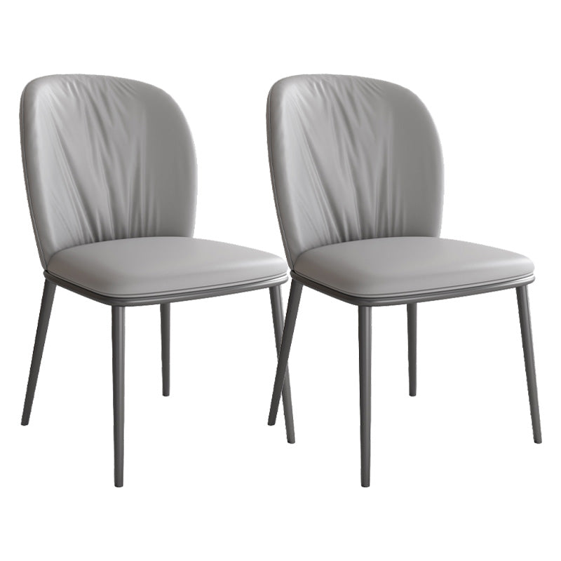 Moderne stijl faux lederen stoelarmloze metalen zijstoel voor thuisgebruik