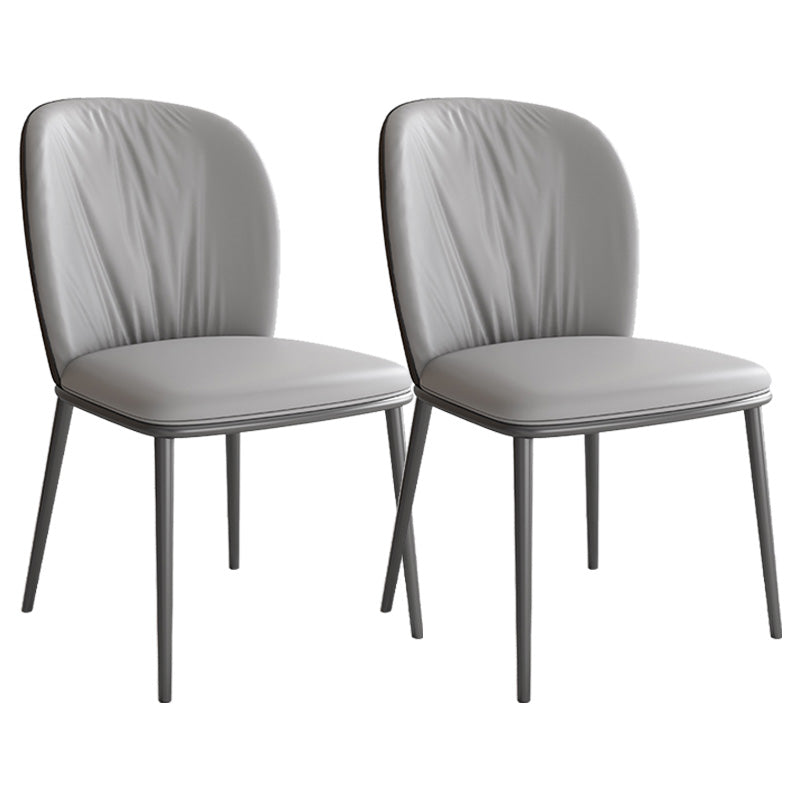 Moderne stijl faux lederen stoelarmloze metalen zijstoel voor thuisgebruik